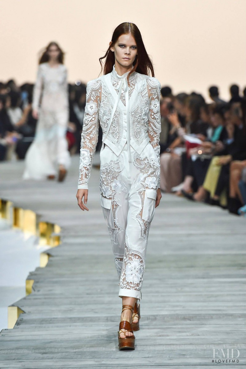Irina Kravchenko featured in  the Roberto Cavalli fashion show for Spring/Summer 2015