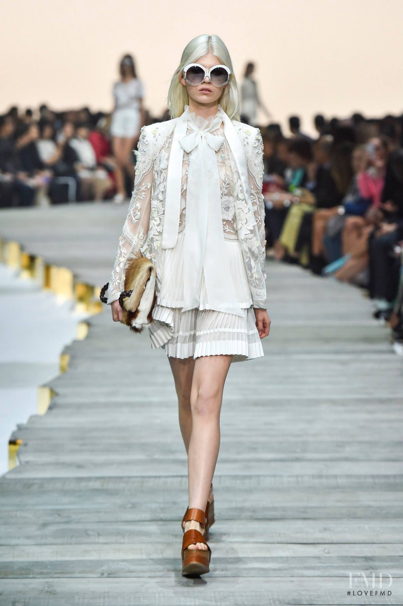 Ola Rudnicka featured in  the Roberto Cavalli fashion show for Spring/Summer 2015