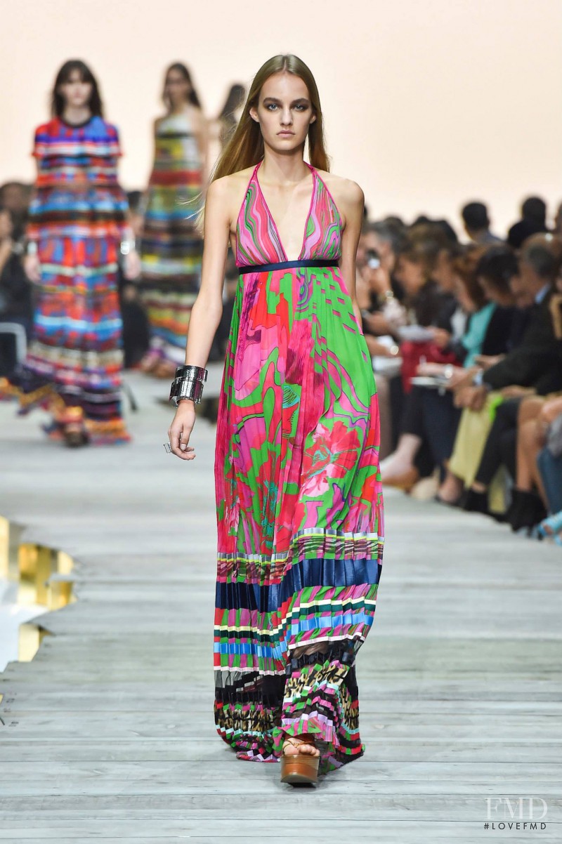 Maartje Verhoef featured in  the Roberto Cavalli fashion show for Spring/Summer 2015