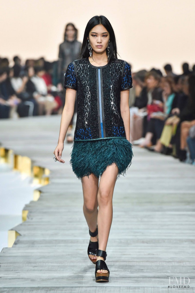 Chiharu Okunugi featured in  the Roberto Cavalli fashion show for Spring/Summer 2015