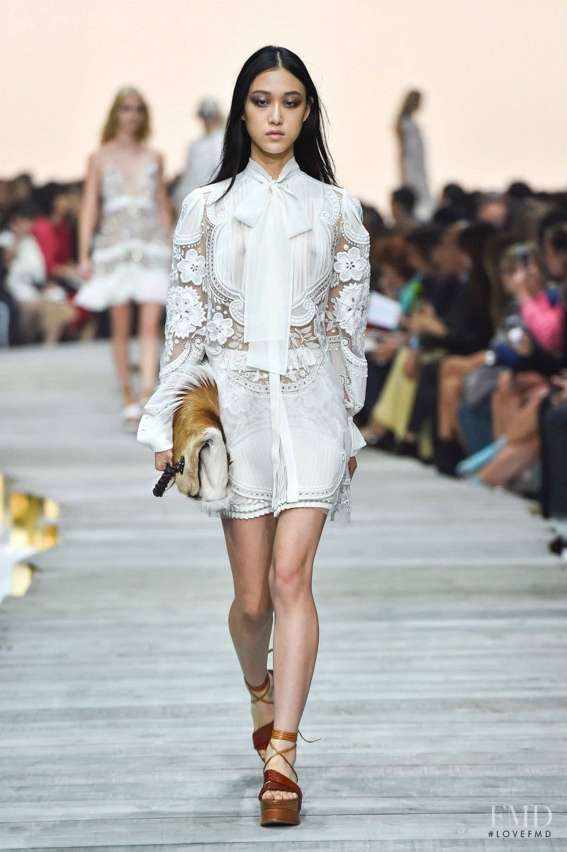 So Ra Choi featured in  the Roberto Cavalli fashion show for Spring/Summer 2015