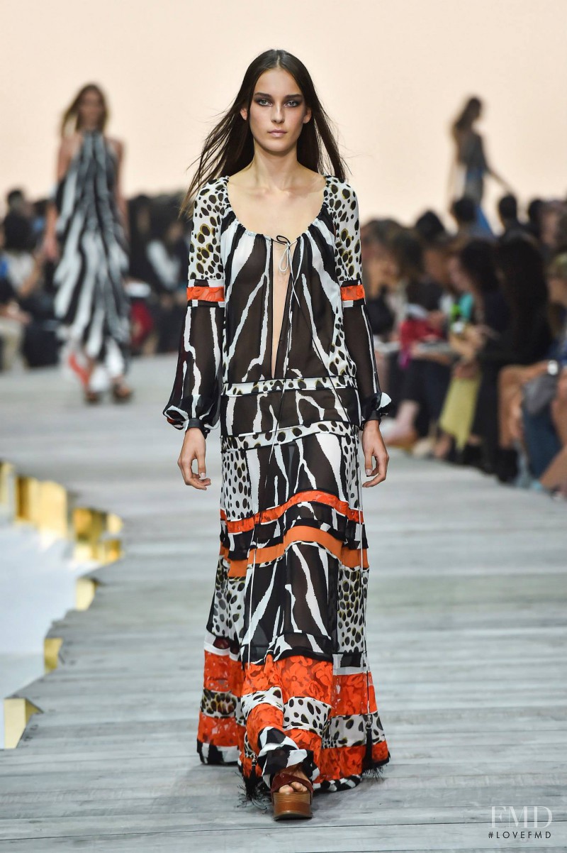 Julia Bergshoeff featured in  the Roberto Cavalli fashion show for Spring/Summer 2015