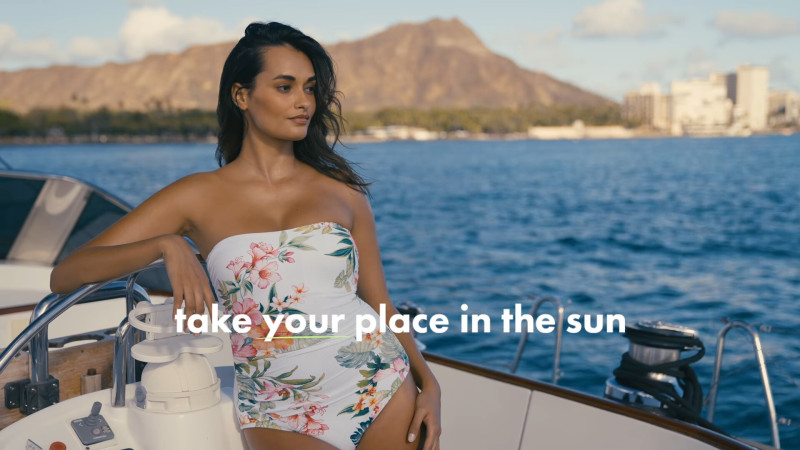 Gizele Oliveira featured in  the Tommy Bahama advertisement for Autumn/Winter 2023