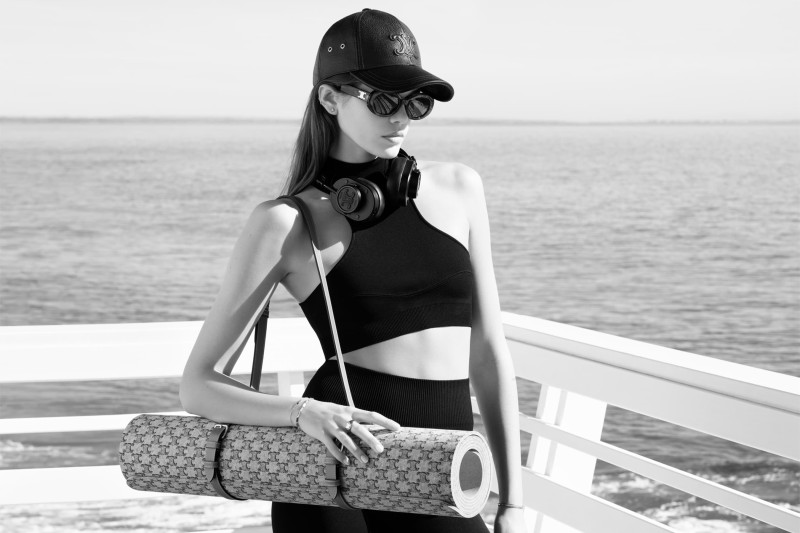 Kaia Gerber featured in  the Celine Pilates Collection 2024 Campaign advertisement for Summer 2024