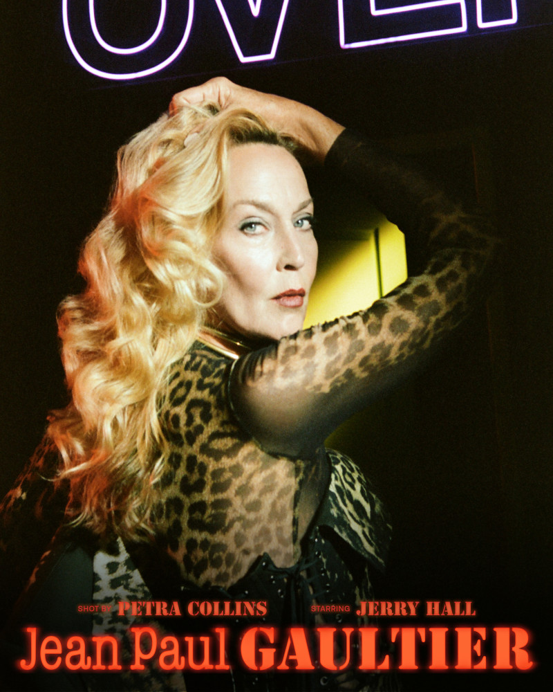 Jerry Hall featured in  the Jean-Paul Gaultier Fashion Fiction 2024 Campaign advertisement for Summer 2024