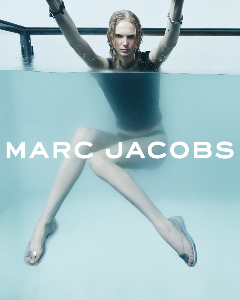 Alex Consani featured in  the Marc Jacobs Marc Jacobs x Melissa Summer 2024 Collection advertisement for Summer 2024