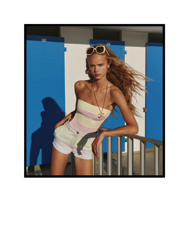 Olivia Vinten featured in  the Chanel Coco Beach 2024 Campaign advertisement for Summer 2024