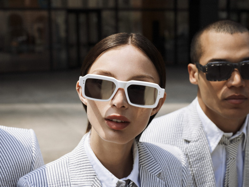 Lucy Lulu Baddeley Wood featured in  the Thom Browne Eyewear 2024 Campaign advertisement for Summer 2024