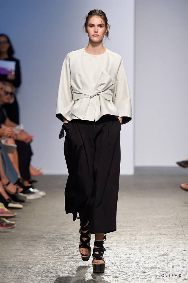Vanessa Moody featured in  the Sportmax fashion show for Spring/Summer 2015