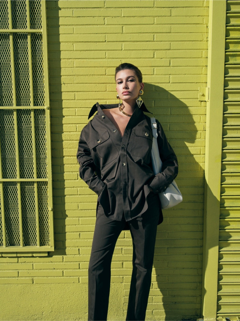 Hailey Baldwin Bieber featured in  the Saint Laurent advertisement for Summer 2024