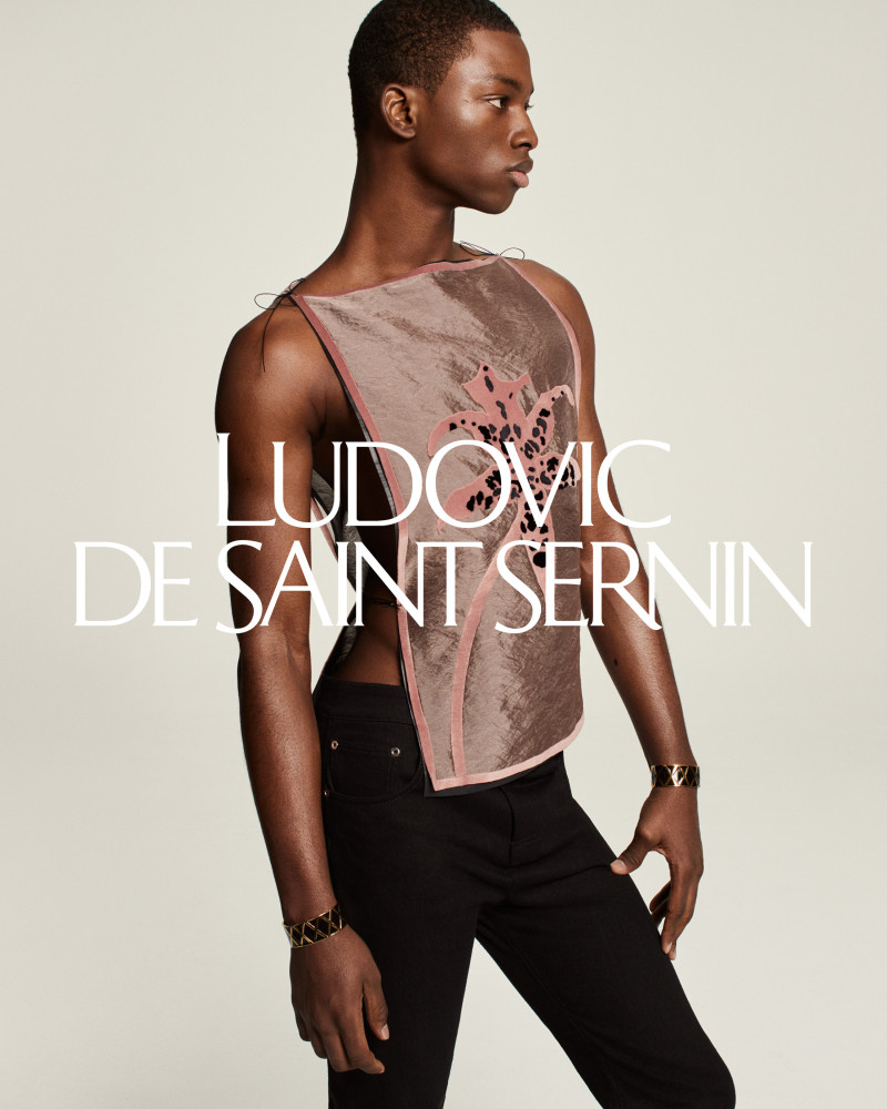 Nonso Ojukwu featured in  the Ludovic de Saint Sernin advertisement for Autumn/Winter 2024