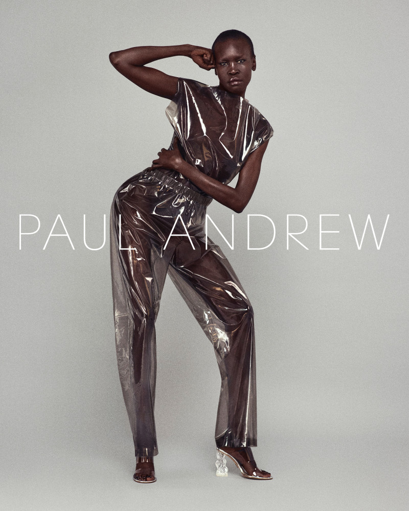 Alek Wek featured in  the Paul Andrew Season Five 2024 Campaign advertisement for Summer 2024