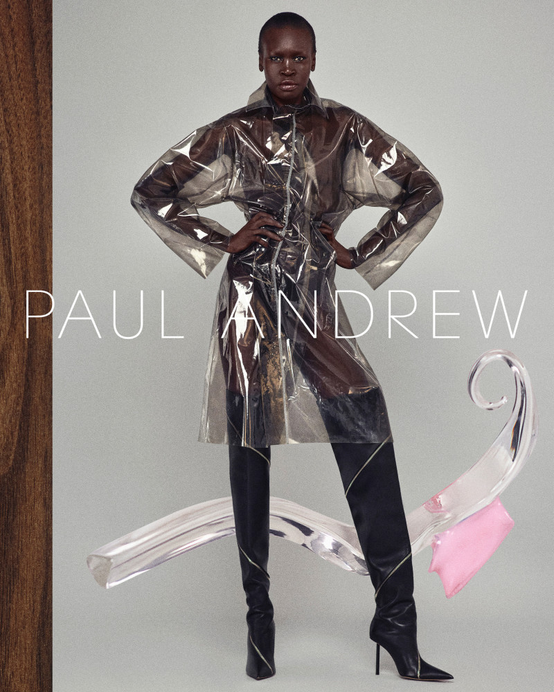 Alek Wek featured in  the Paul Andrew Season Five 2024 Campaign advertisement for Summer 2024