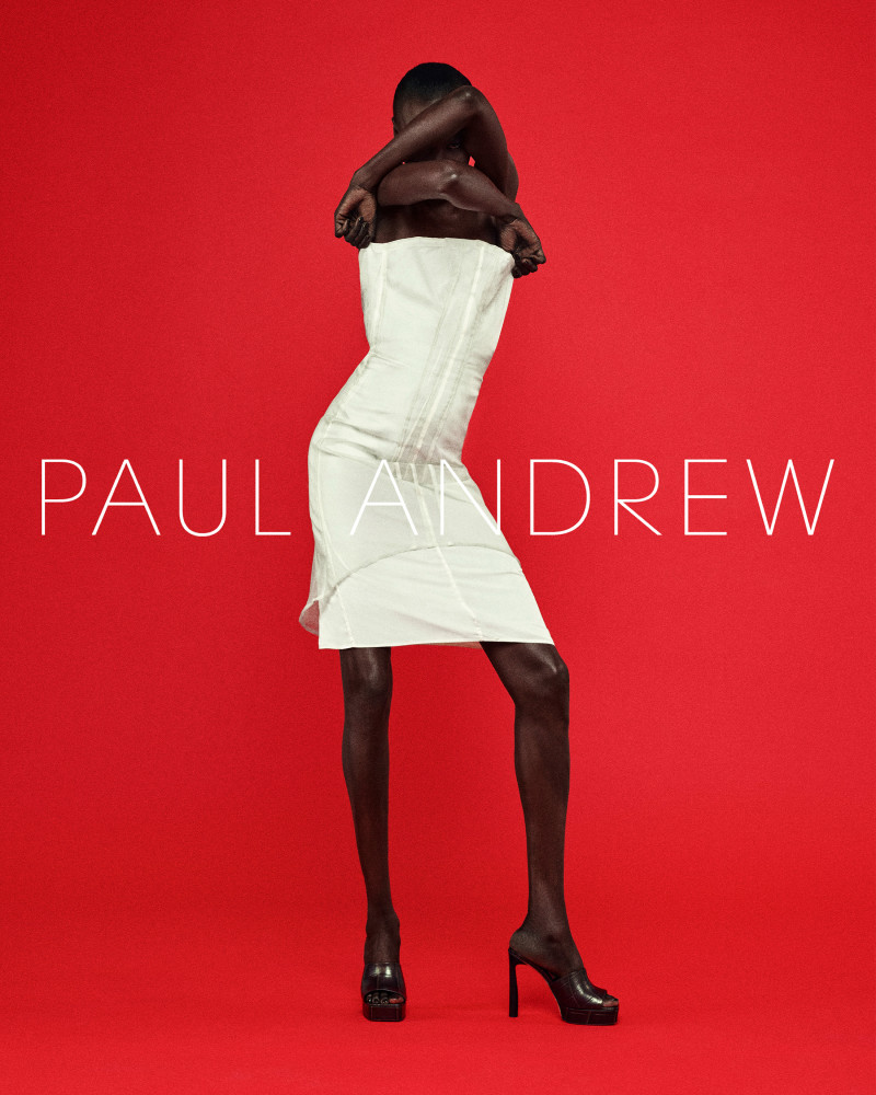 Alek Wek featured in  the Paul Andrew Season Five 2024 Campaign advertisement for Summer 2024