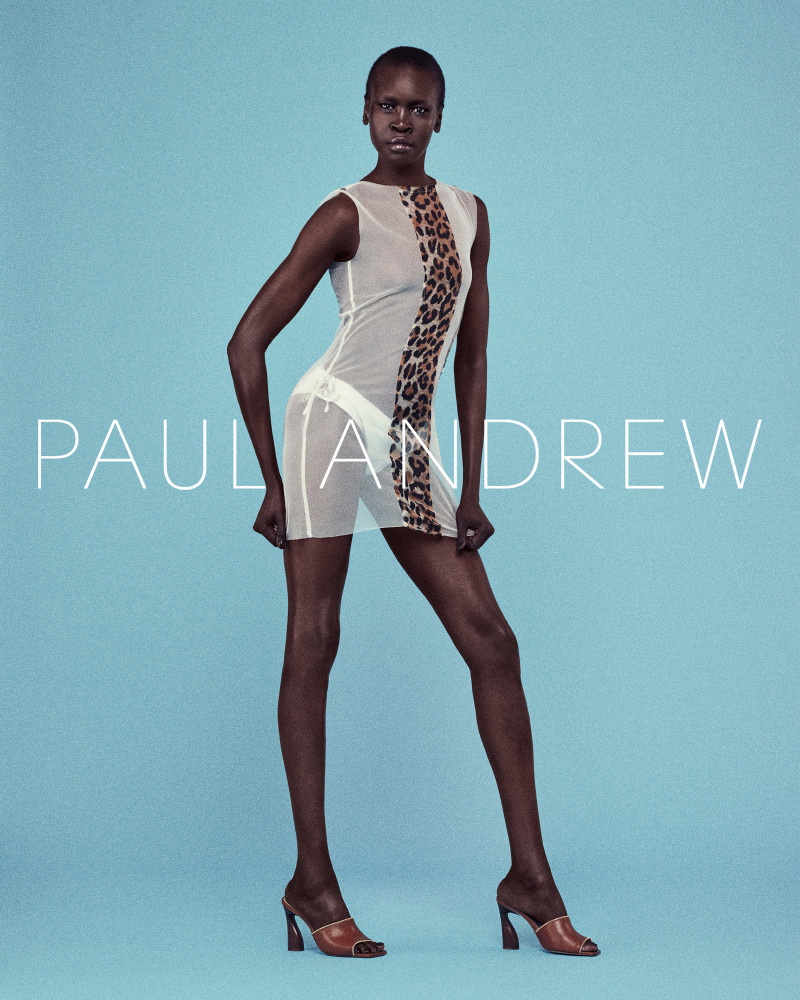 Alek Wek featured in  the Paul Andrew Season Five 2024 Campaign advertisement for Summer 2024