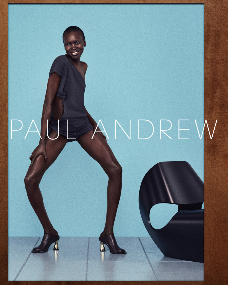 Alek Wek featured in  the Paul Andrew Season Five 2024 Campaign advertisement for Summer 2024