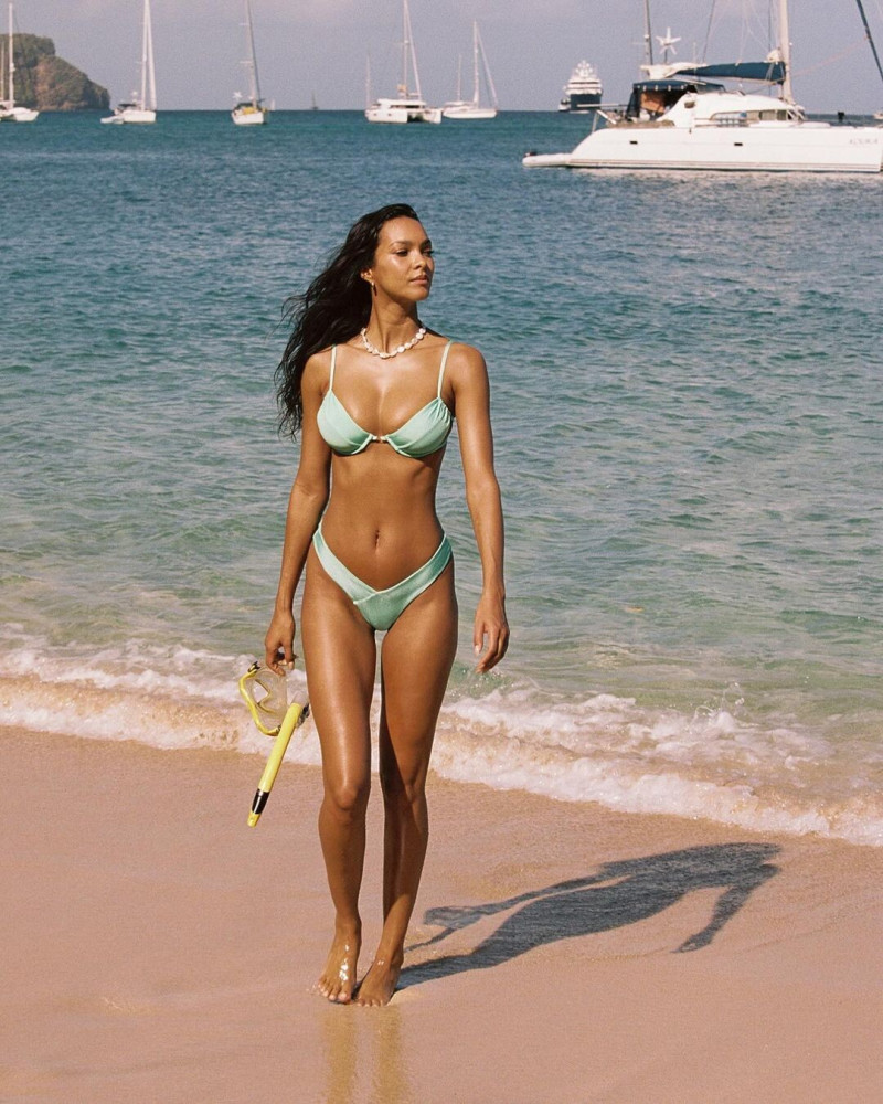 Lais Ribeiro featured in  the Fae Swim lookbook for Summer 2024