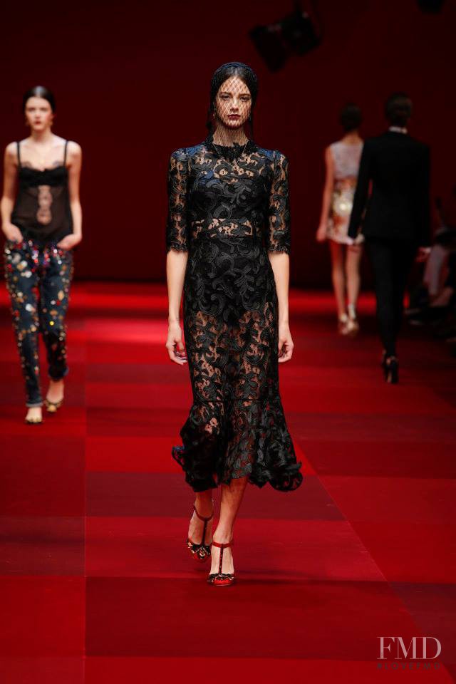 Anja Leuenberger featured in  the Dolce & Gabbana fashion show for Spring/Summer 2015