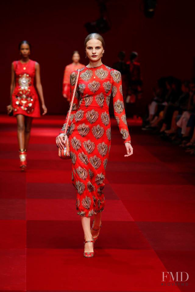 Kristina Petrosiute featured in  the Dolce & Gabbana fashion show for Spring/Summer 2015