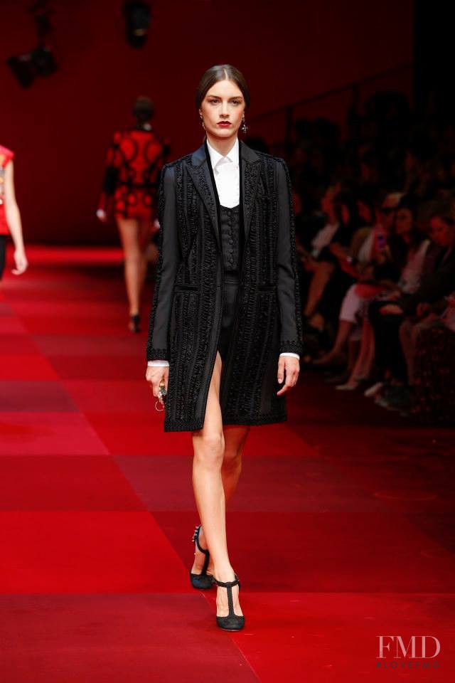 Ronja Furrer featured in  the Dolce & Gabbana fashion show for Spring/Summer 2015