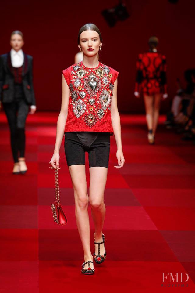 Gabriele Regesaite featured in  the Dolce & Gabbana fashion show for Spring/Summer 2015