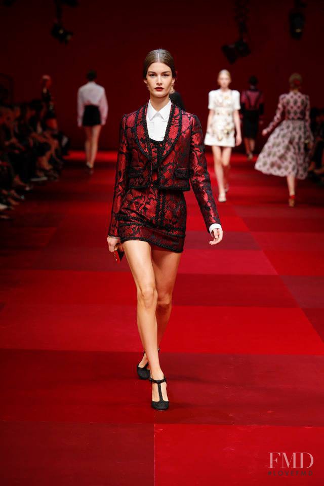 Ophélie Guillermand featured in  the Dolce & Gabbana fashion show for Spring/Summer 2015