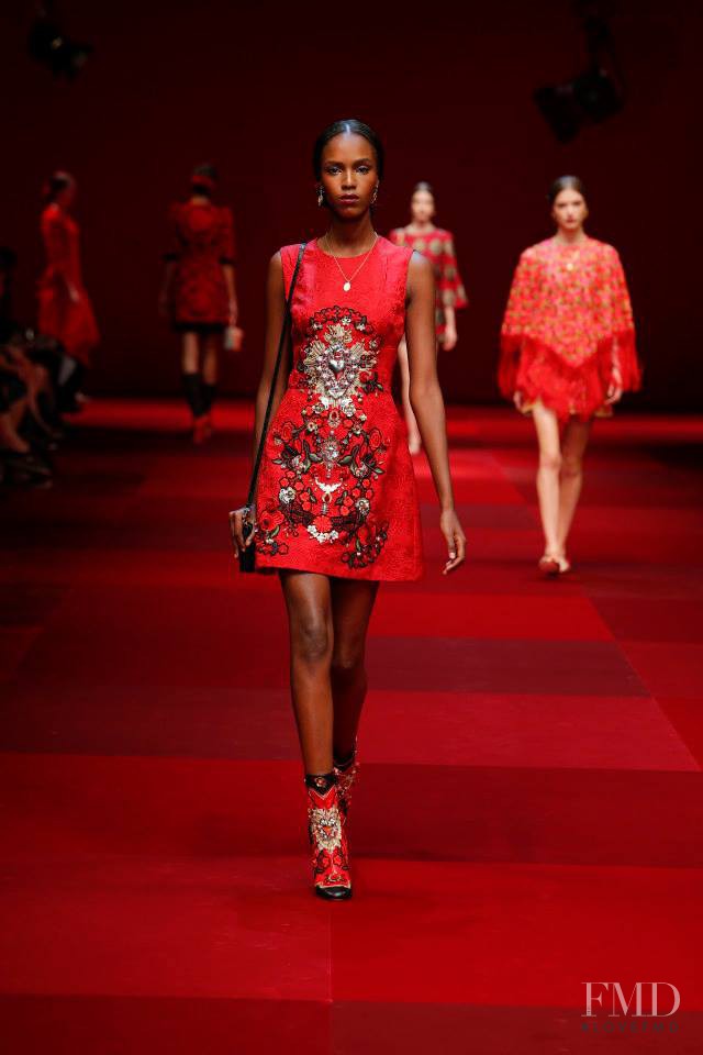 Leila Ndabirabe featured in  the Dolce & Gabbana fashion show for Spring/Summer 2015