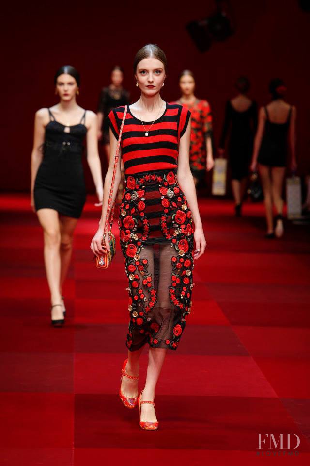 Morta Kontrimaite featured in  the Dolce & Gabbana fashion show for Spring/Summer 2015