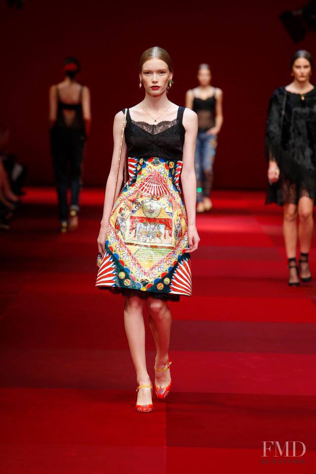 Julia Hafstrom featured in  the Dolce & Gabbana fashion show for Spring/Summer 2015