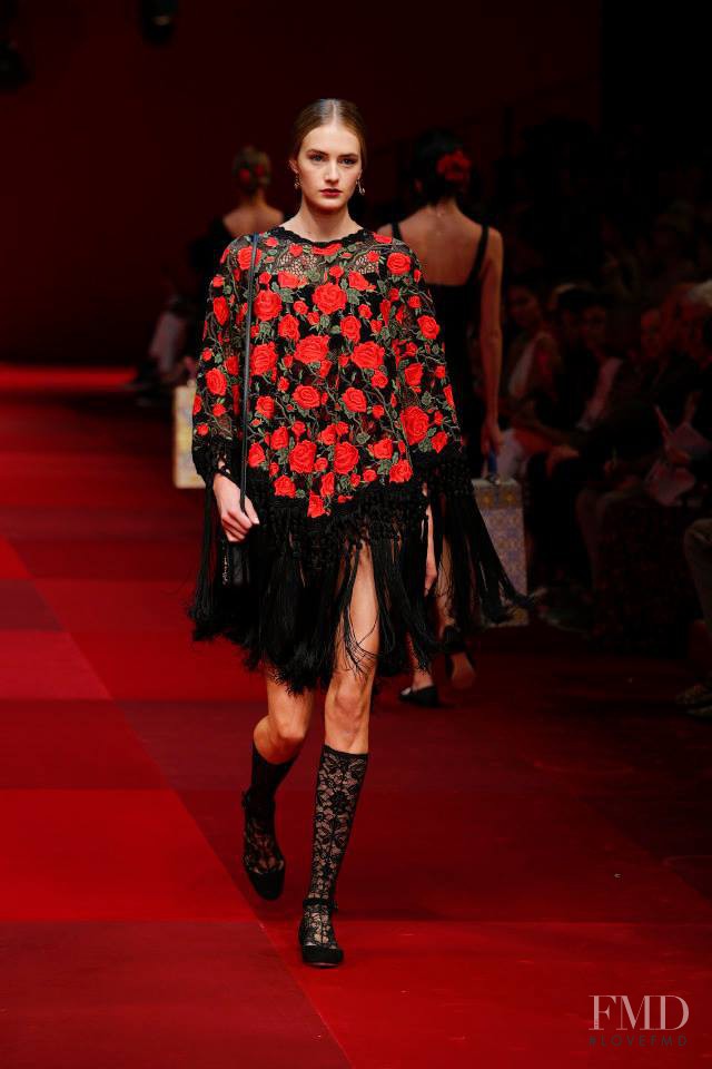 Sanne Vloet featured in  the Dolce & Gabbana fashion show for Spring/Summer 2015