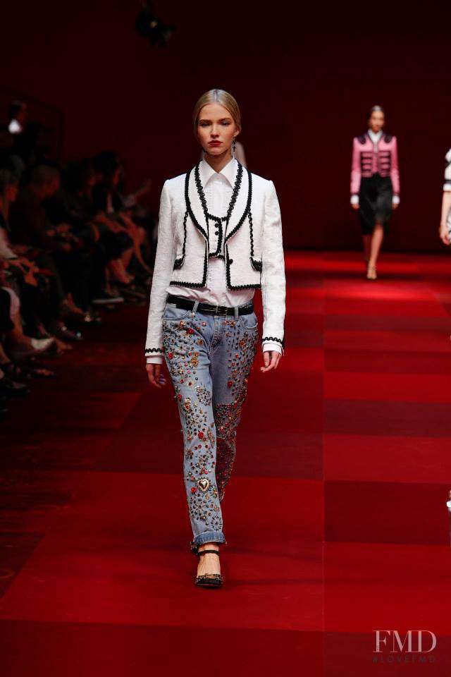 Sasha Luss featured in  the Dolce & Gabbana fashion show for Spring/Summer 2015