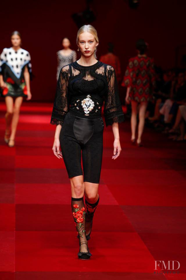 Eva Berzina featured in  the Dolce & Gabbana fashion show for Spring/Summer 2015