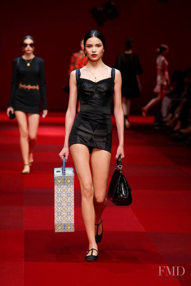 Irina Sharipova featured in  the Dolce & Gabbana fashion show for Spring/Summer 2015