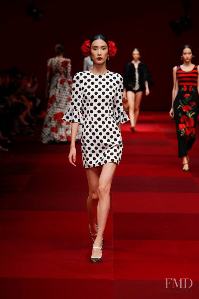 Xue Zhang featured in  the Dolce & Gabbana fashion show for Spring/Summer 2015
