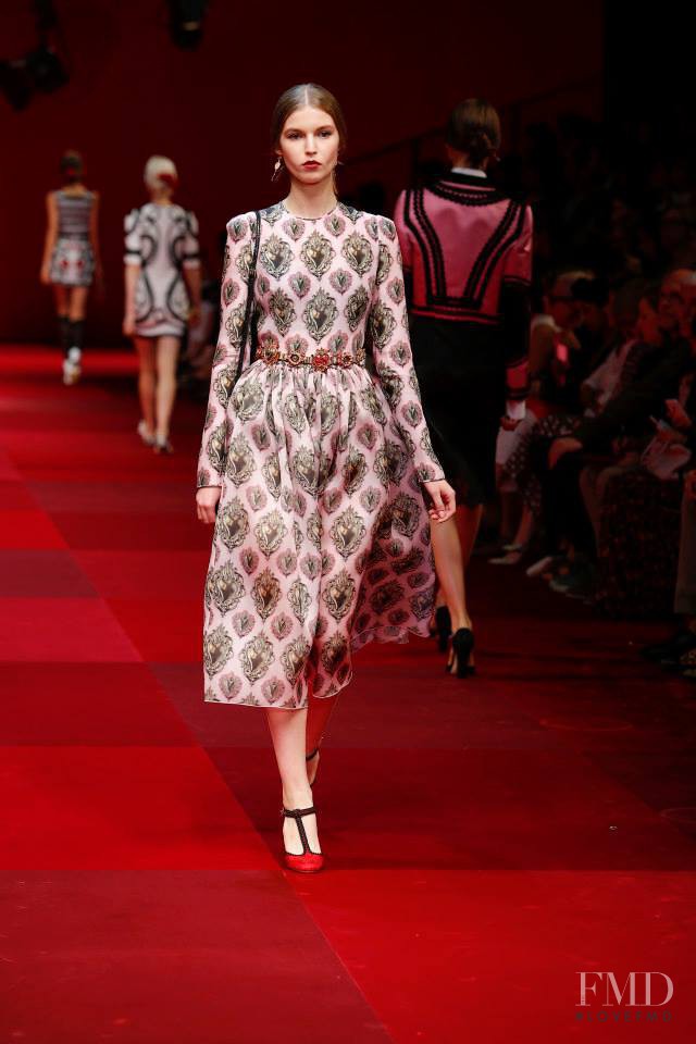 Sara Kiscinska featured in  the Dolce & Gabbana fashion show for Spring/Summer 2015