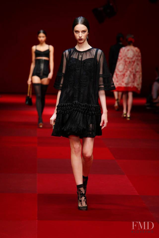 Larissa Marchiori featured in  the Dolce & Gabbana fashion show for Spring/Summer 2015