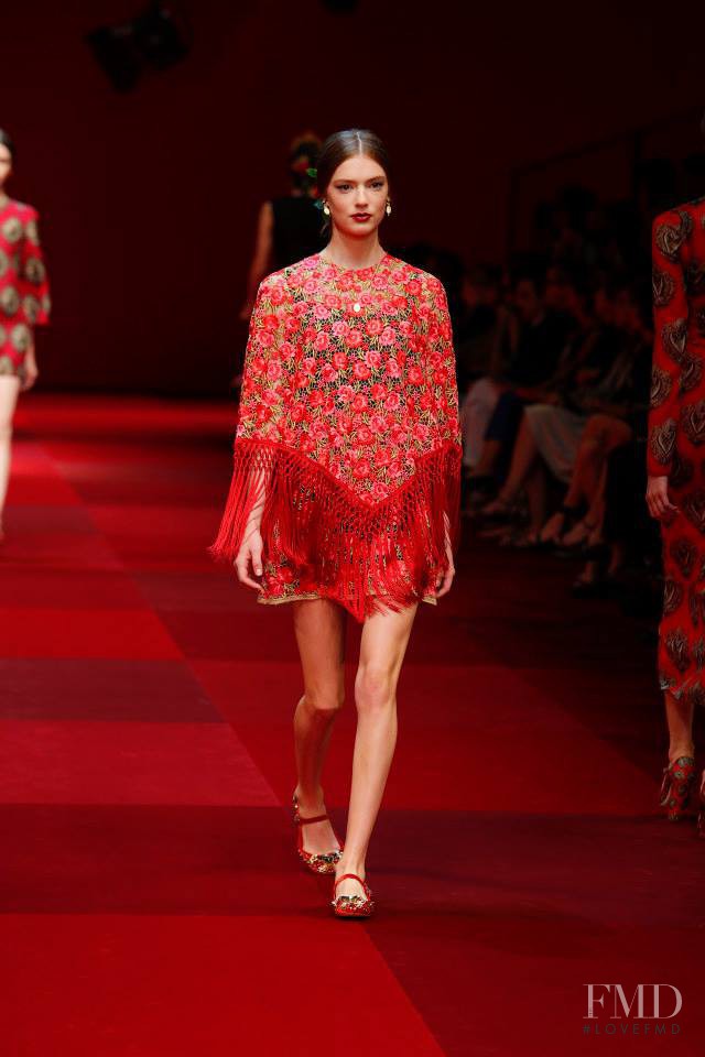 Emmy Rappe featured in  the Dolce & Gabbana fashion show for Spring/Summer 2015