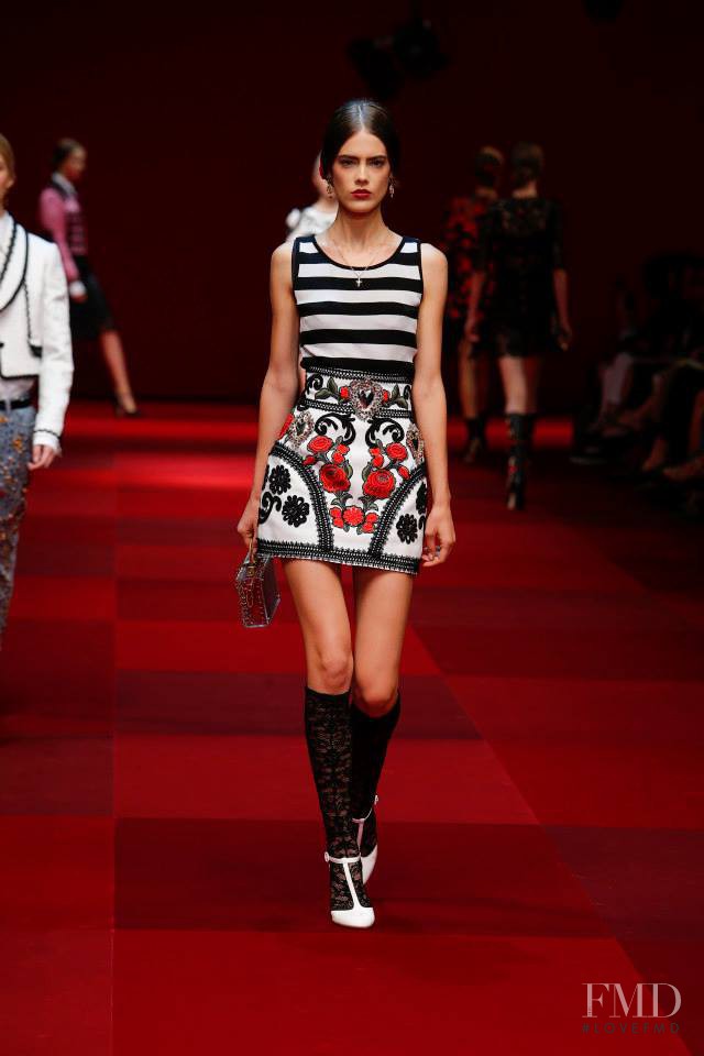 Taja Feistner featured in  the Dolce & Gabbana fashion show for Spring/Summer 2015