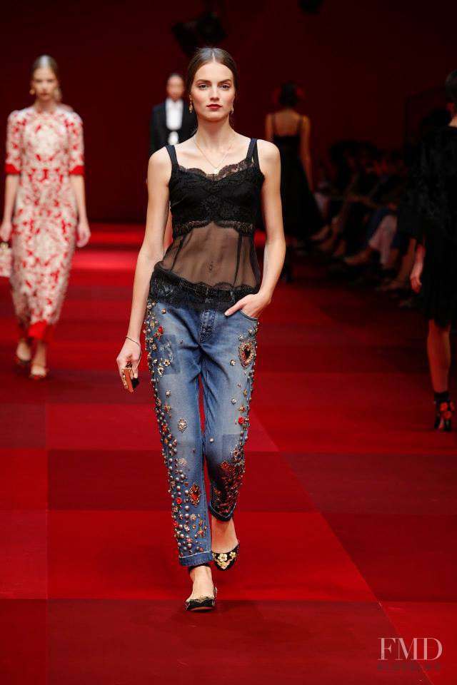 Agne Konciute featured in  the Dolce & Gabbana fashion show for Spring/Summer 2015