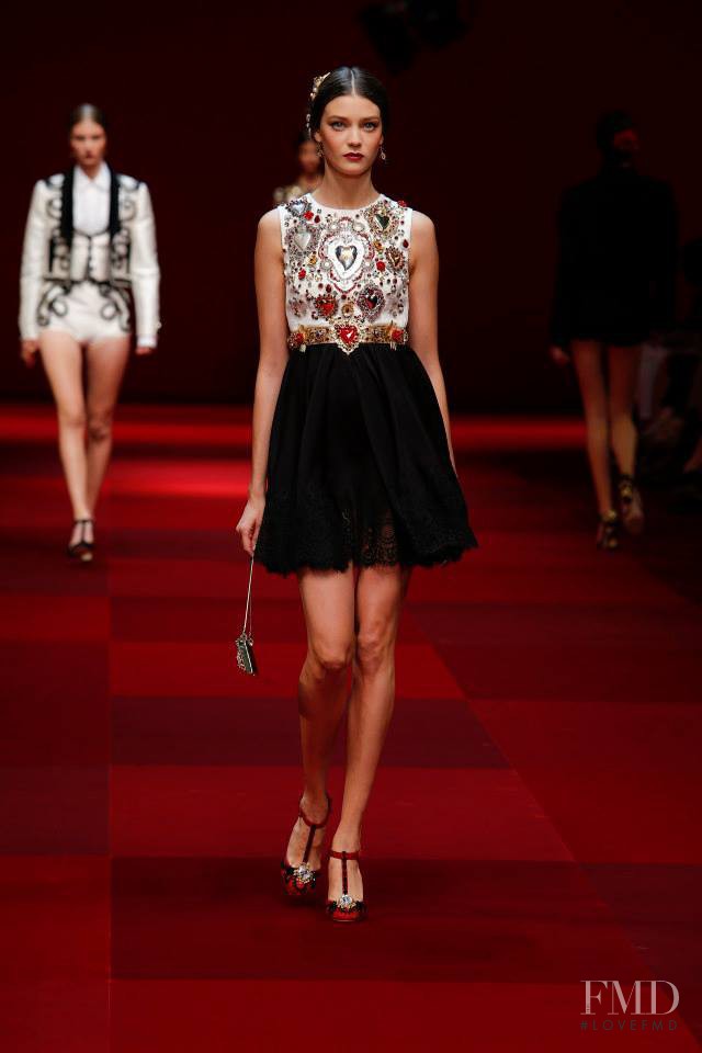 Diana Moldovan featured in  the Dolce & Gabbana fashion show for Spring/Summer 2015