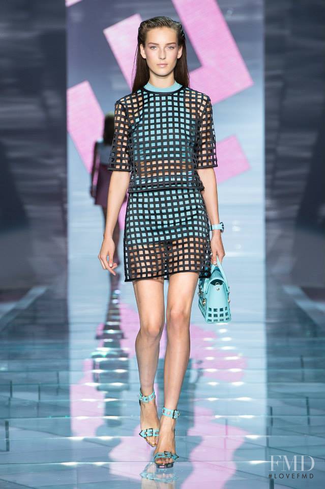Julia Bergshoeff featured in  the Versace fashion show for Spring/Summer 2015