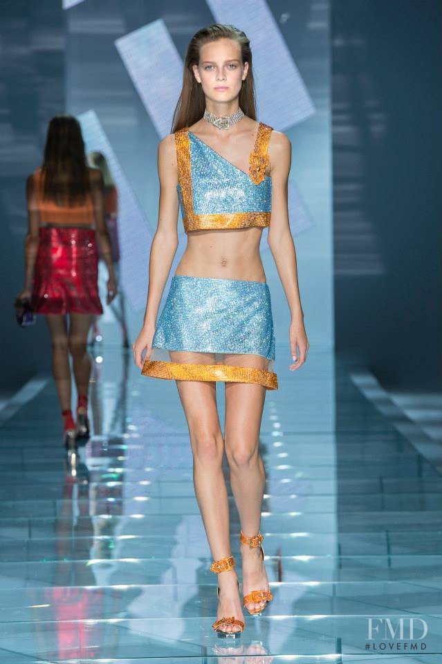 Ine Neefs featured in  the Versace fashion show for Spring/Summer 2015