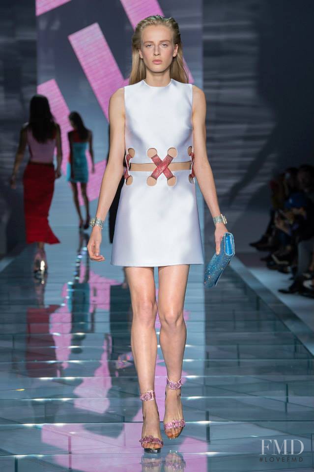 Anine Van Velzen featured in  the Versace fashion show for Spring/Summer 2015