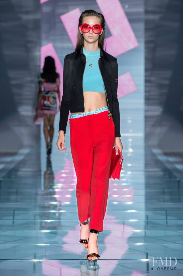 Waleska Gorczevski featured in  the Versace fashion show for Spring/Summer 2015