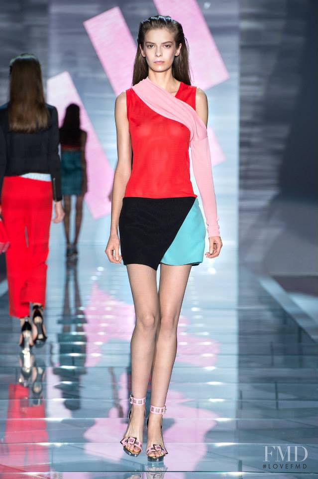 Dasha Denisenko featured in  the Versace fashion show for Spring/Summer 2015