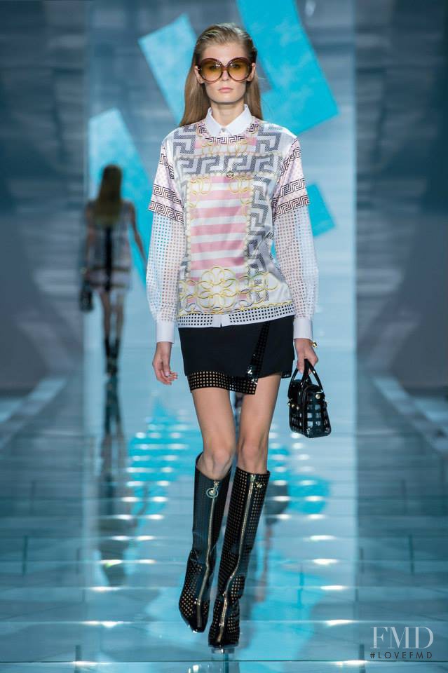 Alexandra Elizabeth Ljadov featured in  the Versace fashion show for Spring/Summer 2015