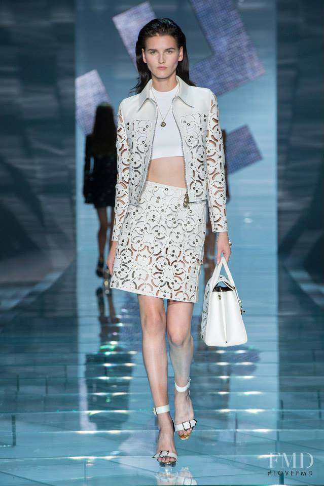 Katlin Aas featured in  the Versace fashion show for Spring/Summer 2015