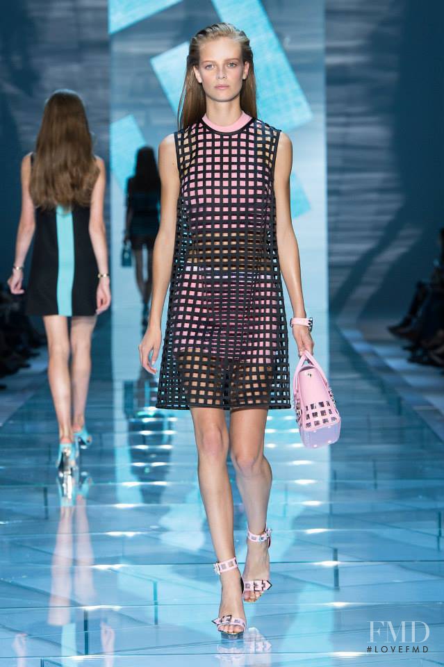Ine Neefs featured in  the Versace fashion show for Spring/Summer 2015
