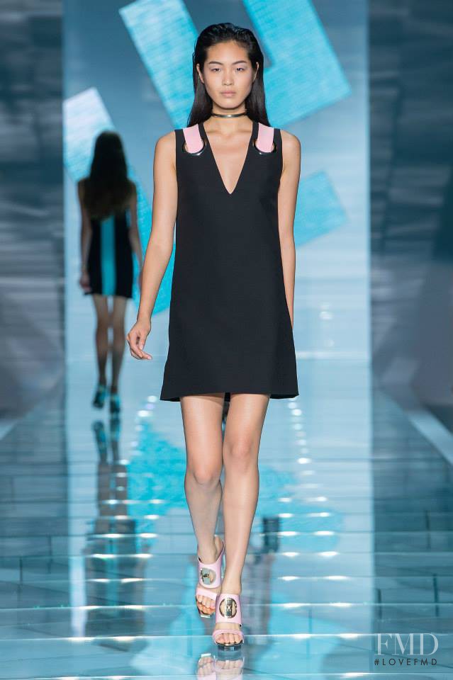 Chiharu Okunugi featured in  the Versace fashion show for Spring/Summer 2015