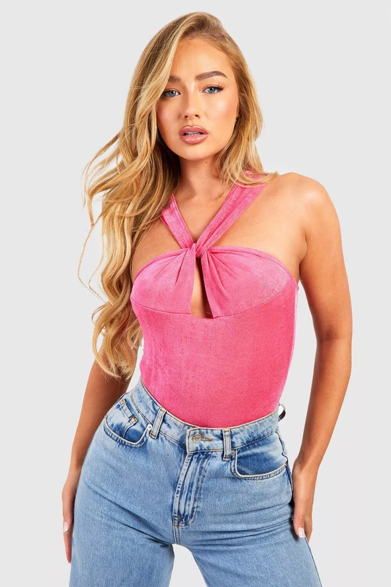 Amber Jepson featured in  the Boohoo catalogue for Summer 2023